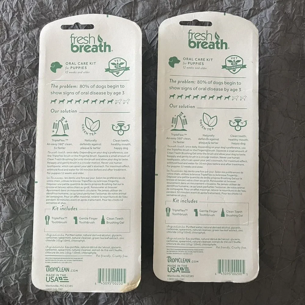 TropiClean Fresh Breath Oral Care Kit for Puppies Finger Tooth Brush & Oral Gel